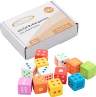 ECENCE 12x Radiergummi Würfel, Radierer-Set, Mitgebsel Kindergeburtstag, Giveaway, Spielzeug zum L