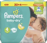 Plenky Pampers Baby Dry velikost 4 od 9 do 14 kg Obsah 34 kusů
