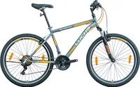 Luchs "KaKu" Mountainbike für Jungen, 26 Zoll, mit Gabelfederung ab 150cm MTB Fahrrad mit 21-Gang Shimano Schaltung Silber/Orange