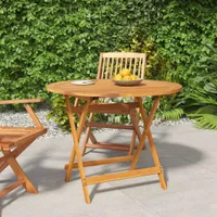 vidaXL Skládací zahradní stůl Ø 90x75 cm Masivní dřevo Akácie