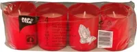 Papstar Grablichter "Stundenbrenner" Ø 5 cm · 6,5 cm rote Hülle, 24 x 4 Stück