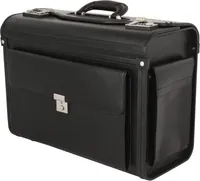 Aktenkoffer Pilotenkoffer Laptop Koffer Lederfaserstoff Schwarz 46 Bowatex