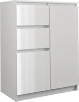 CDF moderne Kommode 2D2S (2 Türen, 2 Schubladen) | Farbe: weiß glänzend | Aktenschrank, für kleine Gegenstände | Ideal für Wohnzimmer, Schlafzimmer