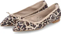 Kaerlek Damen Ballerinas Beige Rauleder Animal Print Leopard Größe: 38
