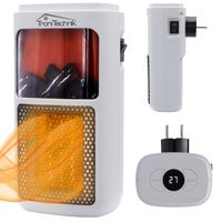 TroniTechnik® Digitaler Steckdosen-Heizlüfter mit 400 Watt Heizleistung, Mini Heizung