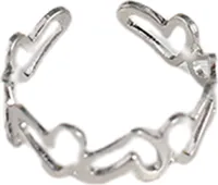 Fingerring, aushöhlen, überzogen, Herz, Schmuck, Öffnung, verstellbarer Ring, Valentinstagsgeschenk-B