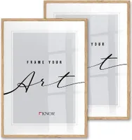🖼️KNOR®️ Bilderrahmen 50X70 cm Beige, 2er Set Posterrahmen, Bilderrahmen, Fotorahmen, bruchsicheres Acrylglas, Picture Frame 50X70, zum Aufhängen & Aufstellen 🎨Isabella Kollektion