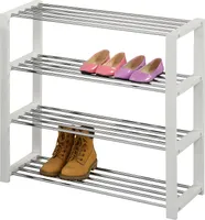 Schuhregal ARINA Schuhablage Schuhständer Schuhschrank Schuhbank 4 Böden in weiß