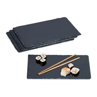 relaxdays Schieferplatte 26 x 16 cm im 4er Set