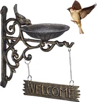 relaxdays Vogeltränke Gusseisen Welcome