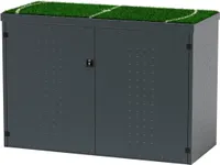 Fahrradgarage Typ-F, für 3 Fahrräder, Pflanzenwanne, Aluminium Anthrazit
