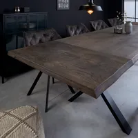 riess-ambiente 2er Set Ansteckplatten WILD OAK 50cm Esstisch Verlängerung Massivholz Wildeiche smoke finish Plattenverlängerung Ansteckplatte