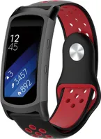 Strap-it Samsung Gear Fit 2 (Pro) Sportarmband (Schwarz / Rot)