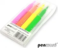 Zakreślacz pędzelkowy fluo 4 kolory