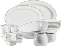 Mäser 931735 Kombiservice Professional Dining für 6 Personen, Porzellan, weiß (1 Set, 24-teilig)