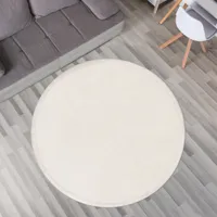 TT Home Krabbelmatte Babyzimmer Teppich Spielmatte Kinder Unifarben Rutschfest Flauschig Größe 160 cm Rund