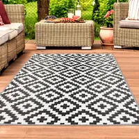 Ethnischer Outdoor-Teppich | Schwarz Größe - 150 x 220 cm