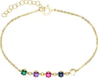 Damenarmband von JEWLIX aus 925er Silber, gold, Zirkonia, bunt