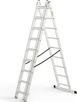 Drabest - aluminiowa drabina domowa 3-sekcyjna 3x9 szczebli 150 kg