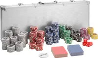 Pokerová sada včetně hliníkového kufříku - stříbrná, 500 kusů