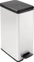 DECO SLIM BIN Abfalleimer 40L mit Fußpedal silber metallic