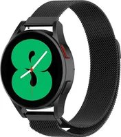 Strap-it Milanese Armband - Kompatibel mit Samsung Galaxy Watch Armband 42mm Edelstahl Armband mit Magnetverschluss - Ersatzarmband - Hochwertiges Material - für Smartwatch 20mm Armband Schwarz