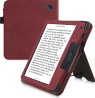 kwmobile Flip Hülle kompatibel mit Kobo Libra 2 - Handschlaufe - Cover Dunkelrot