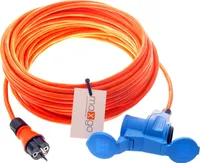 CEE-Adapterleitung Caravan Schuko-Stecker auf Winkelkupplung + Schutzkontakt IP44 H07BQ-F 3G1,5 16A/230V 5-50m, Länge:35m
