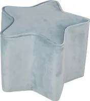 roba Kinderhocker in Sternform „Lil Sofa“, bequemer Hocker mit Samtstoff in Sky/Hellblau bezogen
