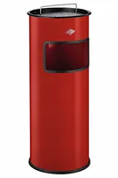 WESCO 150831-02 Standascher 24 in ROT mit Sieb und 24 Liter Abfallvolumen / Mülleimer / Ascher