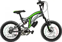 Kinderfahrrad MTB Canellini Colorado 16" Full Suspension - Grau/Grun