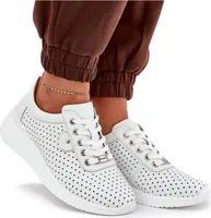 Damskie Skórzane Buty Sportowe Vinceza 79532 Białe 39