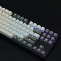 87-Key-Kontrastfarbe Hintergrundbeleuchtung PBT mechanische Tastatur Ersatztaste für PC-Computer-Weiß grau