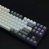 87-Key-Kontrastfarbe Hintergrundbeleuchtung PBT mechanische Tastatur Ersatztaste für PC-Computer-Weiß grau
