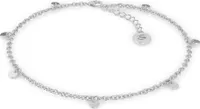 SERASAR | Fußkettchen aus Sterlingsilber [Coin] mit Silber White Gold | Farbe: Silber | Länge: 28cm