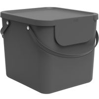 Rotho Albula Mülltrennungssystem 40l für die Küche, Kunststoff (PP) BPA-frei, anthrazit, 40l (40.0 x 35.8 x 34.0 cm)
