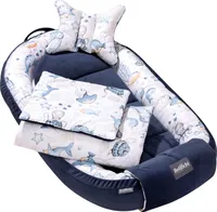 Bellochi 5 teilig Babynestchen Set Babynest 90x60x12 herausnehmbarer Einsatz Bett Kuschelnest Krabbeldecke Babys Neugeborene Baumwolle und Samt - Verne