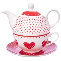 Dzbanek + kubek Orion z podstawką DOTS HEARTS
