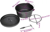 vidaXL Bräter Dutch Oven 9QT