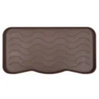e-floor Schuhablage 38x75 cm Signet Braun – Wasserdichte, pflegeleicht, Kunststoffmatte schützt Böden vor Schmutz & Wasser, hält 3 Paar Schuhe