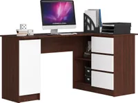 Eck-Schreibtisch AKORD B20 rechts Wenge Front Weiß B155 x H77 x T85 cm