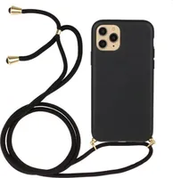 Apple iPhone 12 Pro Max Handy Hülle Band Handykette Kordel Schnur Schwarz