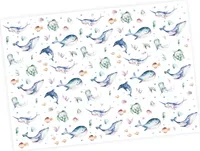 5 Bögen Geschenkpapier Meerestiere bunt Aquarell - 1,60€/qm - 84,1 x 59,4 cm