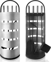 TRMLBE Kaminzubehör 5 teilig Edelstahl Kaminbesteck mit Beschichtet und Sichtschutz für Küche Haushalt Wohnen Wohnaccessoires Deko Kaminreinigungsset, Silber (Typ A)