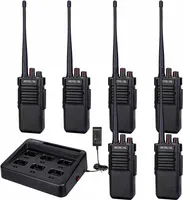 Retevis RT29 Funkgeräte set 10 km, mit 6-Wege-Ladegerät, 3200 mAh Akku, 16 Kanäle, VOX Scan Monitor TOT, Für Sicherheit, Schule, Logistik(6 Stück, Schwarz)