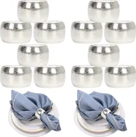 Serviettenringe Silber12 Stück Serviettenringe Weihnachten, für Weihnachten Thanksgiving Hochzeitsfeier Familienessen (12, Silber)