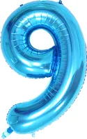 Oblique Unique 1x Folien Luftballon mit Zahl 9 Kinder Geburtstag Jubiläum Party Deko Ballon blau