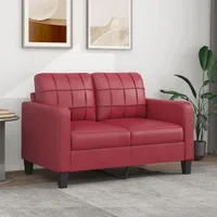 Möbel 2-Sitzer-Sofa Weinrot 120 cm Kunstleder - Klassische Sofas 359115
