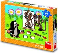 Puzzle 24 dílků Krtek malířem