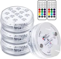 Unterwasser Licht, Led Unterwasserleuchten Poolbeleuchtung Magnetisch Wasserdichtes Licht mit Fernbedienung, IP68, 13 LEDs Farbwechsel LED Unterwasser Festival Dekolichter (4er-Set)